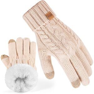 REDESS Women's Thermal Warm Knit Fleece Lined Touchscreen Texting Winter Gloves